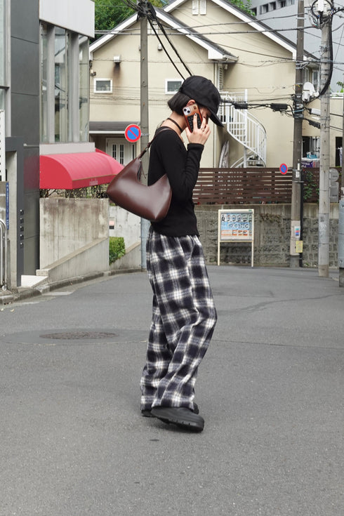 起毛チェックラフパンツ